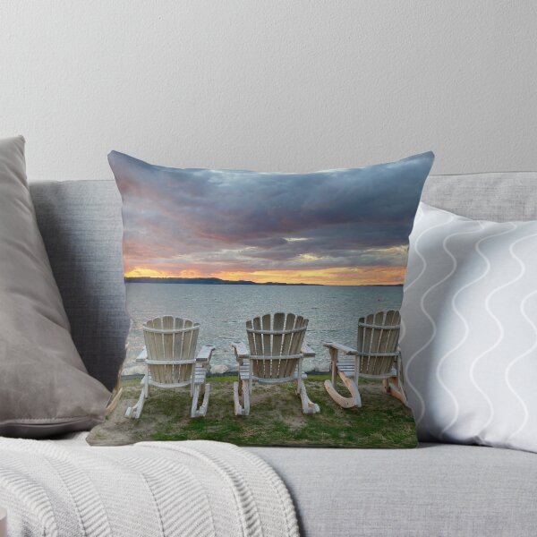 Item preview, Sunset at the lake with Adirondack chairs designed and sold by JuliVogel.