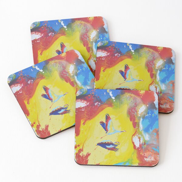 Item preview, Colorful abstraction, colorful flying cranes designed and sold by JoannaPol.