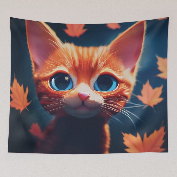 Item preview, Autumn Kitty Cat designed and sold by AnuGoldPrints.