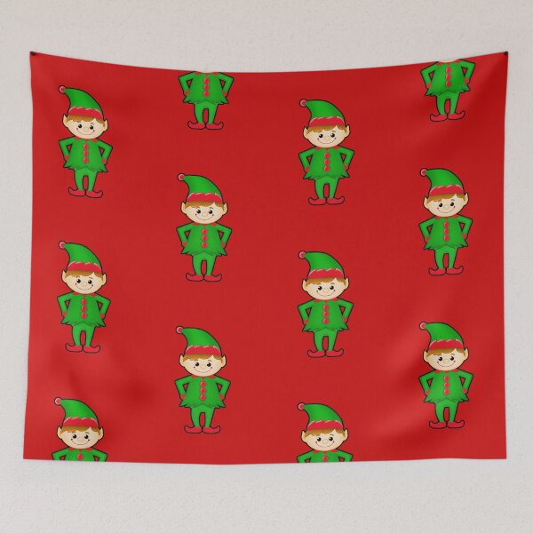 Item preview, Happy Christmas holiday magic green and red elf design designed and sold by ROEfifty.