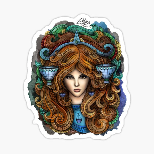 LIBRA Zodiac Girl Sticker