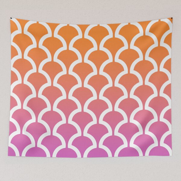 Item preview, Mushroom fan Pattern 463 Orange and Magenta designed and sold by tonymagnerart.