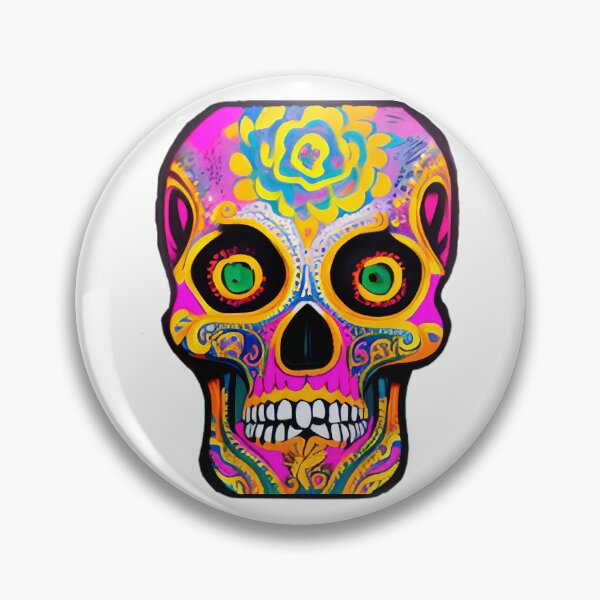 Item preview, Colorful mexican style skull designed and sold by AvatarNegro.