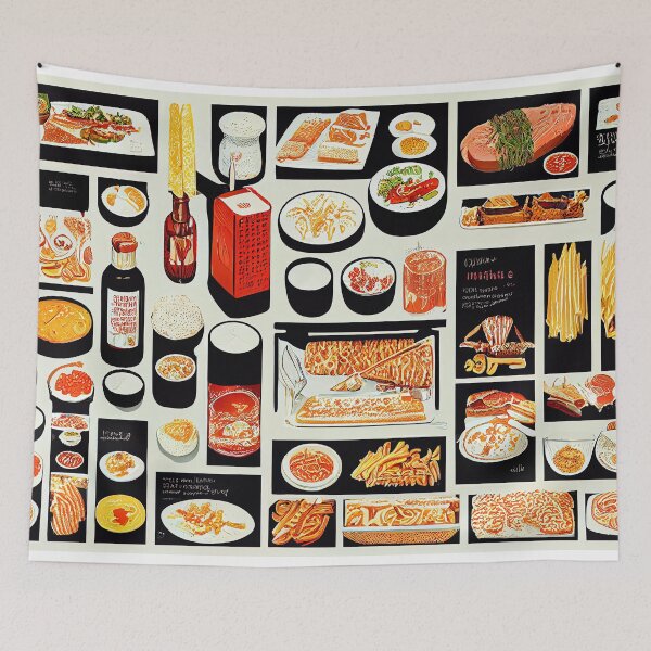 Item preview, large food variety illustration designed and sold by kaitgay.