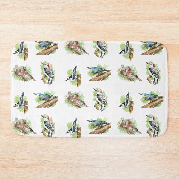 Item preview, North American Backyard Birds Pack - White Breasted Nuthatch, Red Breasted Nuthatch, House Finches, and Red Bellied Woodpecker designed and sold by BlackGoatPrints.