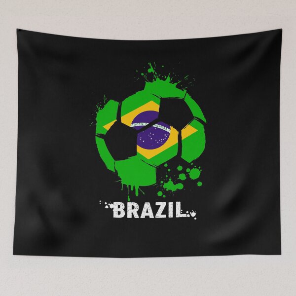 Artikelvorschau, Brasilien Weltmeisterschaft Katar 2022, lustiger brasilianischer Fußball, brasilianische Flagge, Fußballmannschaft 2022 entworfen und verkauft von PrintOfi.