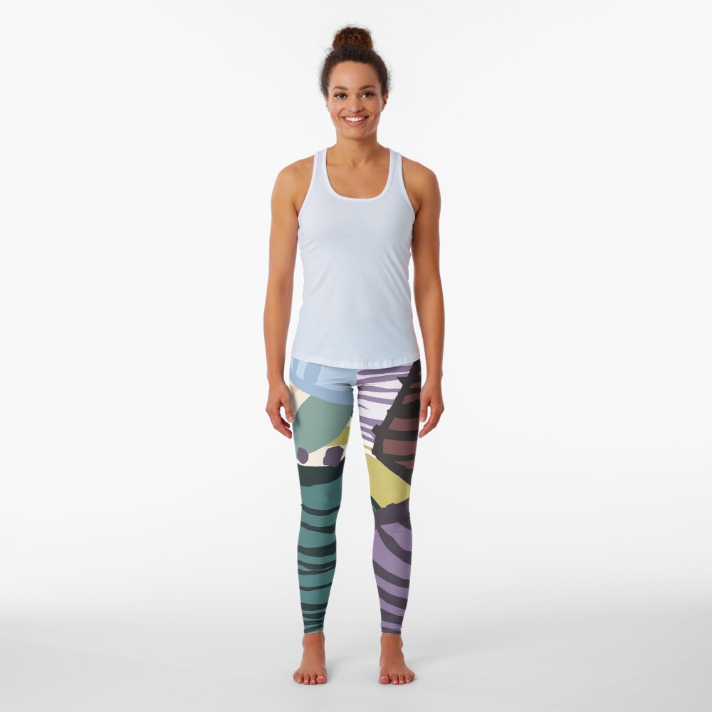Modern Contemporer Digital Abstract Painting in colors Leggings