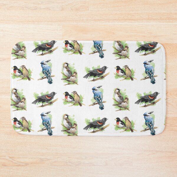 Item preview, North American Backyard Birds Pack - Blue Jay, Red-winged Blackbird, Rose-Breasted Grosbeak, and House Sparrows designed and sold by BlackGoatPrints.