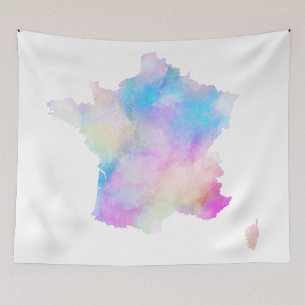 Item preview, France Map Colorful Watercolor designed and sold by lukassfr.