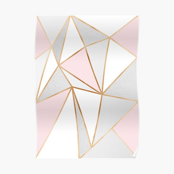 Pink, Grey & Gold Geo Poster