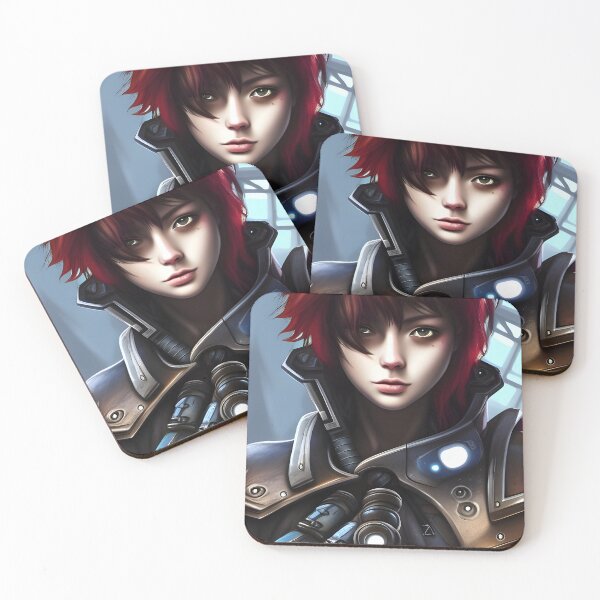 Item preview, Scottish cyberpunk warrior woman designed and sold by CalmYak.