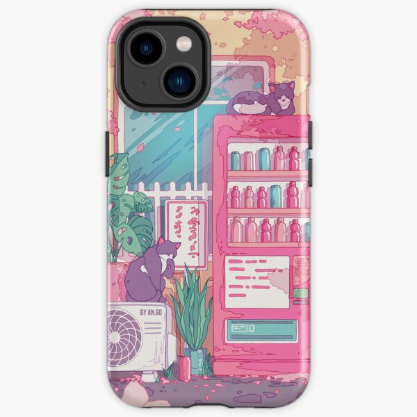 The stray cats, wending machine and pink cherry blossom  iPhone Tough Case