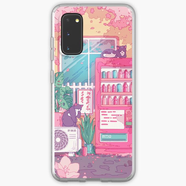 Item preview, The stray cats, wending machine and pink cherry blossom  designed and sold by AnGoArt.