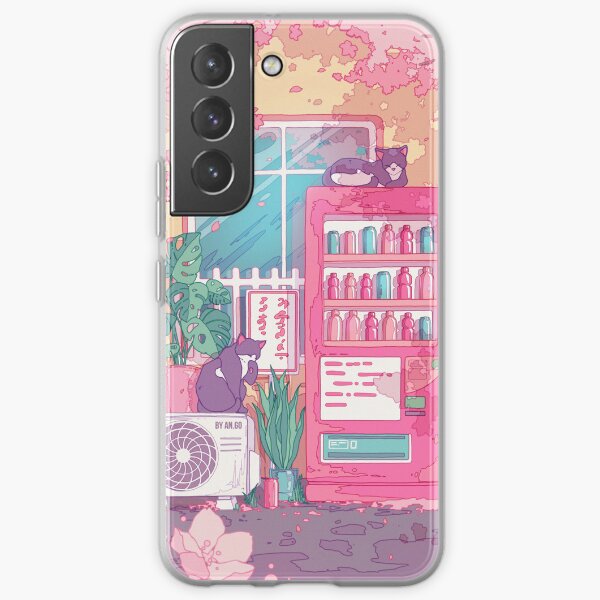 The stray cats, wending machine and pink cherry blossom Samsung Galaxy Soft Case