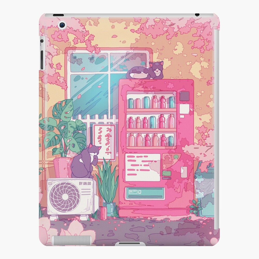 The stray cats, wending machine and pink cherry blossom iPad Case & Skin