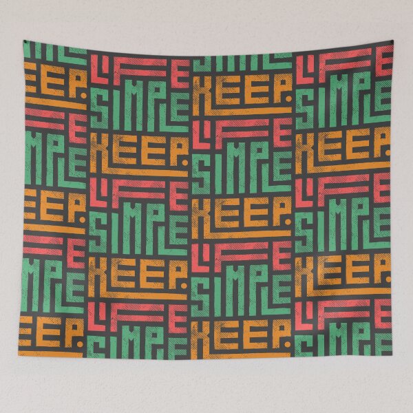 Item preview, Keep Life Simple - English kufi Font with white/black background designed and sold by SpiralStairShop.