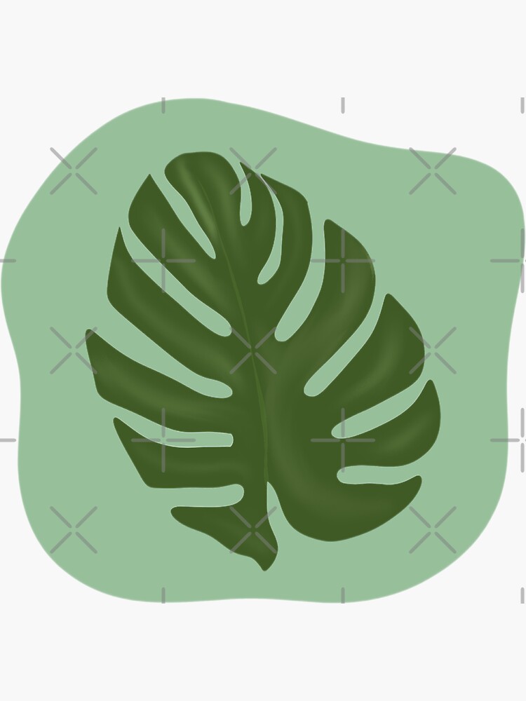 "Green Jungle Leaf art" Sticker for Sale by DesignsByRikke Redbubble