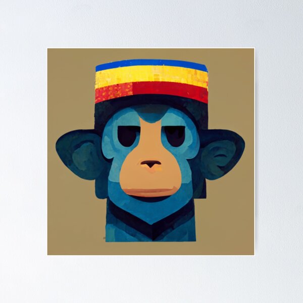 Aperçu de l'œuvre Singe avec chapeau sombrero créée et vendue par NoVaDesignsReal.
