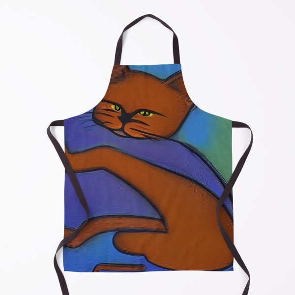 Item preview, impressionistic blue cat portrait designed and sold by jardigital.