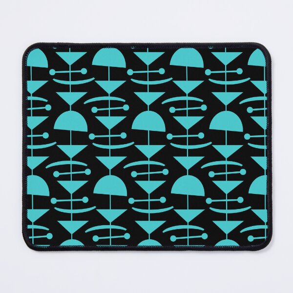 Item preview, Retro Mid Century Modern Abstract Mobile Pattern 870 Turquoise and Black designed and sold by tonymagnerart.