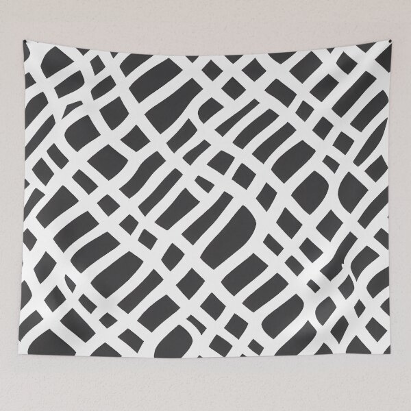 Item preview, Black and White Chaotic Lines in a Pattern designed and sold by NECHSTORE.