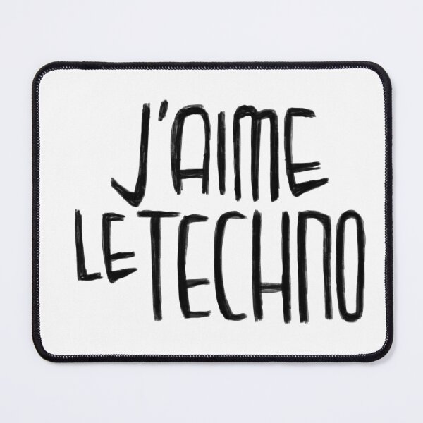 Item preview, Techno Music Love, Tipografía Techno, J'aime le Techno designed and sold by badlydrawnbabe.