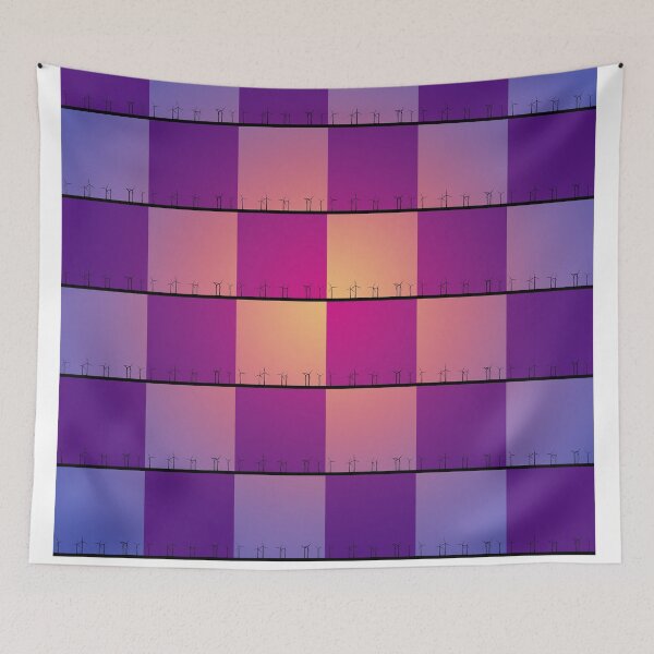 Item preview, Orange and purple windfarm from Crosby Beach Patchwork Design designed and sold by Paul Madden.