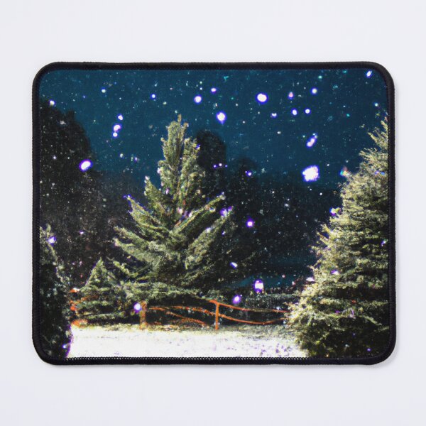 Item preview, gentle snowfall over a field of christmas trees with lights  designed and sold by xostarboyxo.