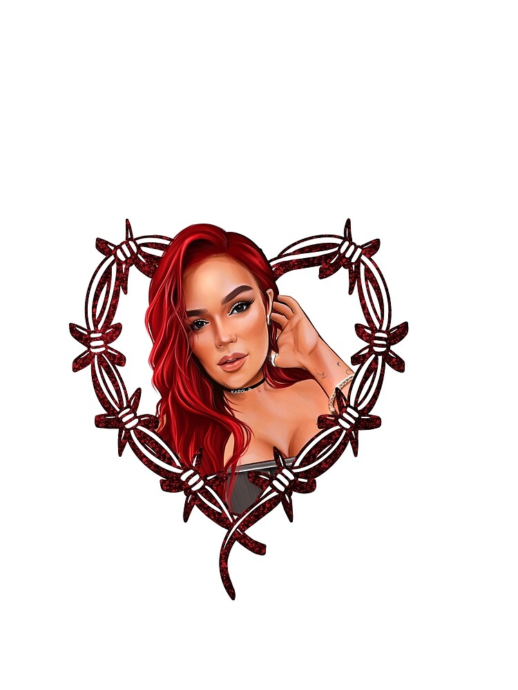 Karol G Heart Tattoo Gatubela Png No Background Red Hair New