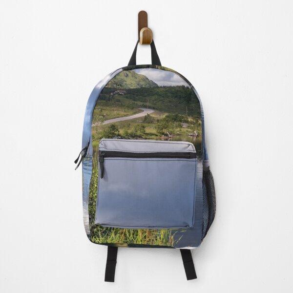 Item preview, Wonderful landscapes in Norway. Nordland. Beautiful scenery of a white house in a valley on the Lofoten Islands. Summer sunny day designed and sold by Maurizio Fabbroni.