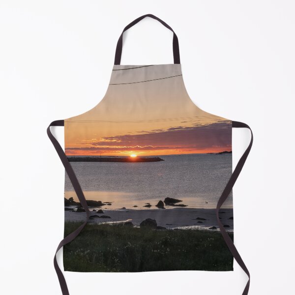 Item preview, Wonderful landscapes in Norway. Nordland. Beautiful scenery of a sunset with midnight sun on the sea on the Lofoten Islands. Summer sunny day designed and sold by Maurizio Fabbroni.