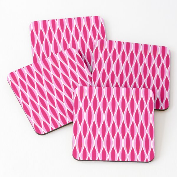Item preview, Mid-Century Ribbon Print, Shades of Fuchsia Pink designed and sold by Marymarice.