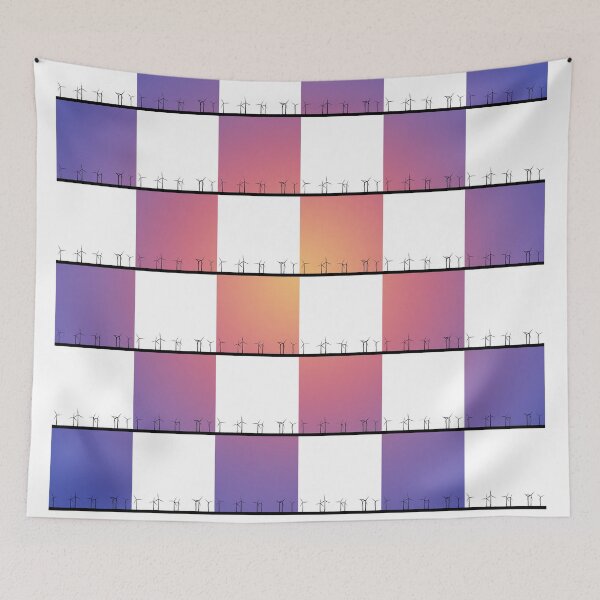 Item preview, Orange, purple and white windfarm from Crosby Beach Patchwork Design designed and sold by Paul Madden.