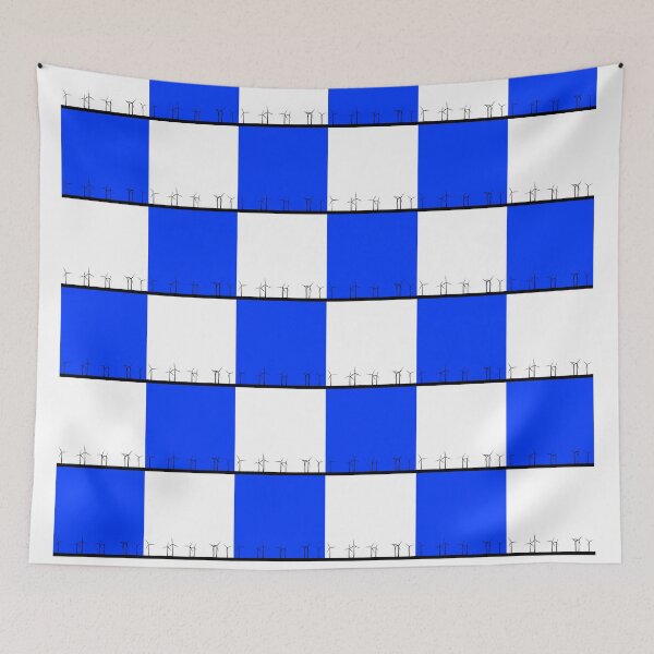 Item preview, blue and white windfarm from Crosby Beach Patchwork Design designed and sold by Paul Madden.