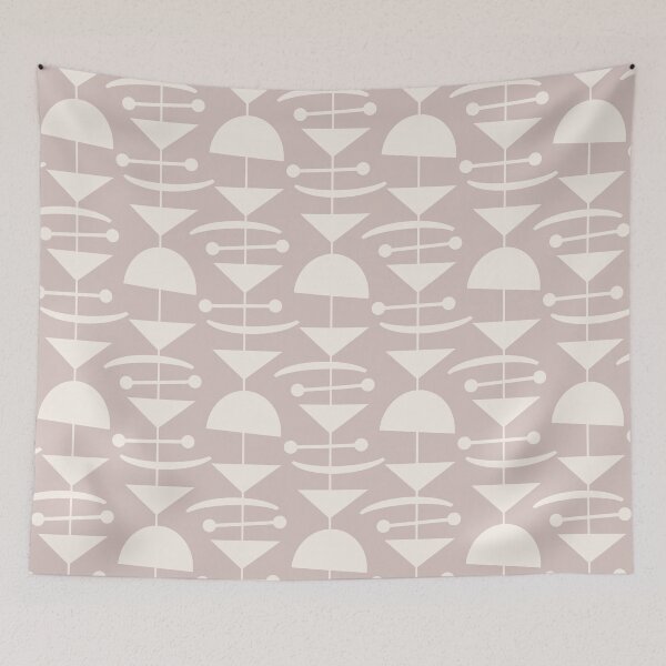 Item preview, Retro Mid Century Modern Abstract Mobile Pattern 864 Beige designed and sold by tonymagnerart.