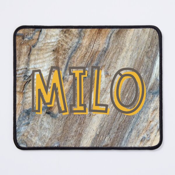 Item preview, Milo.. Name set off against rustic tree bark designed and sold by Wonder & Whimsy.