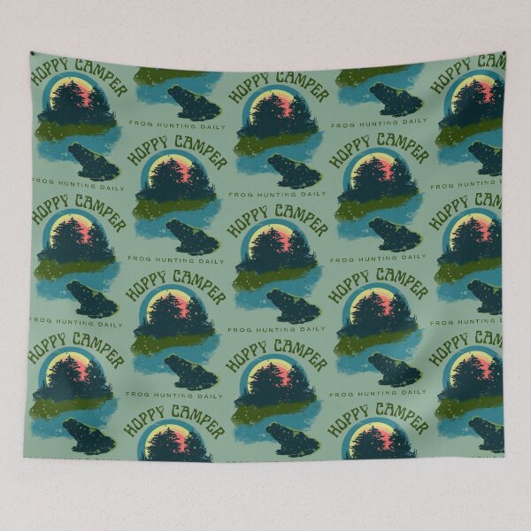 Item preview, Hoppy Camper Frog Color Block Distressed designed and sold by CampK80.