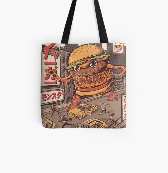 BurgerZilla All Over Print Tote Bag