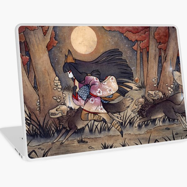 Running With Monsters - TeaKitsune Fox Yokai Laptop Skin