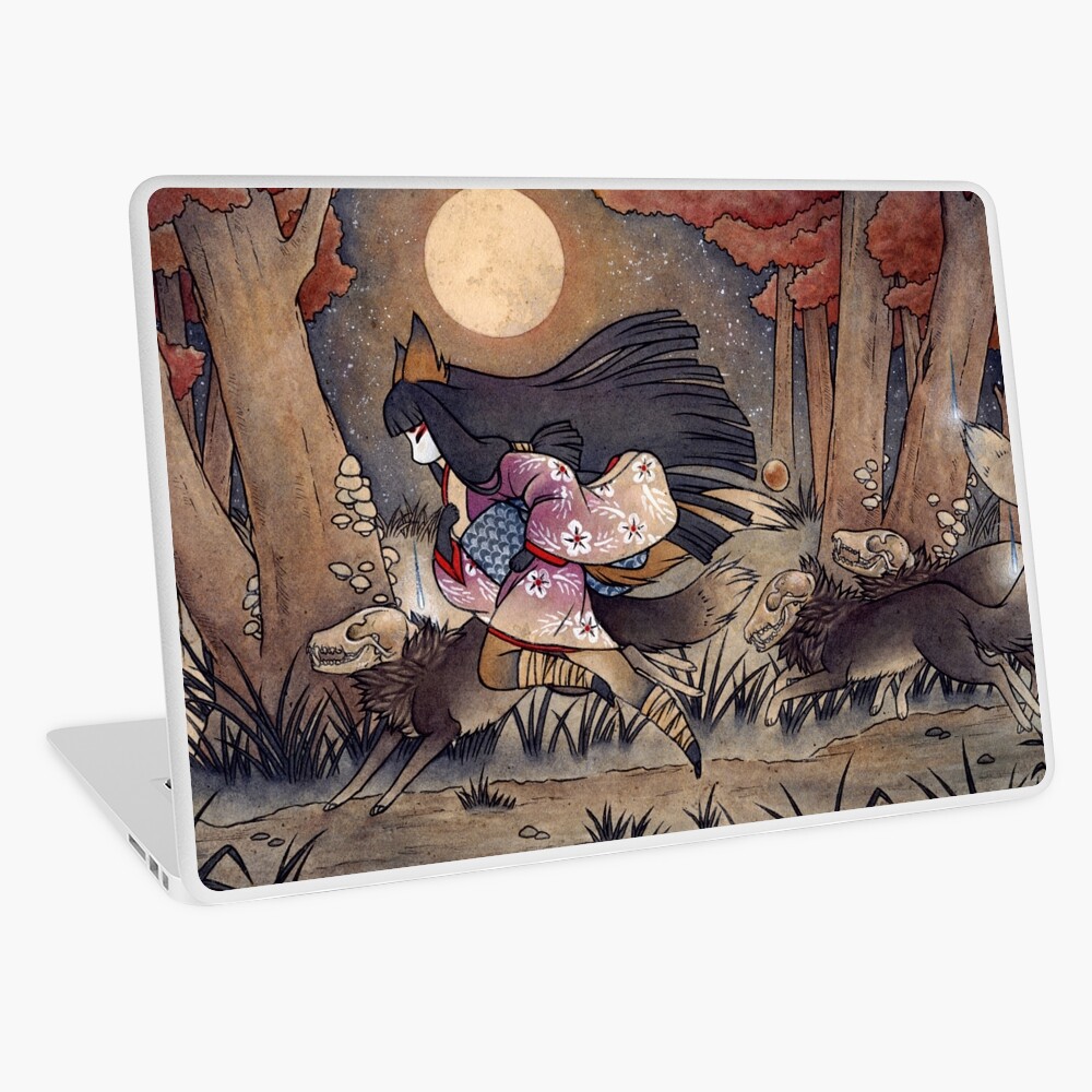 Running With Monsters - TeaKitsune Fox Yokai Laptop Skin