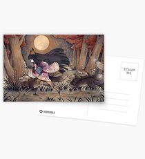 Running With Monsters - Kitsune Fox Yokai Postcards