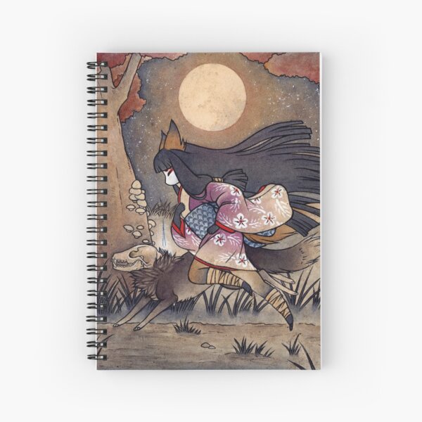 Running With Monsters - Kitsune Fox Yokai Spiral Notebook