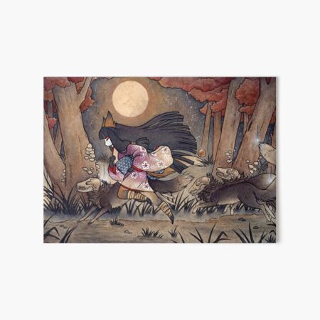 Running With Monsters - Kitsune Fox Yokai Art Board Print