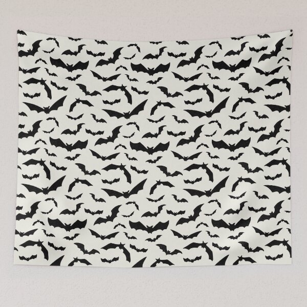 Item preview, Halloween Black bats on creamy white designed and sold by Alisha Watercolors.