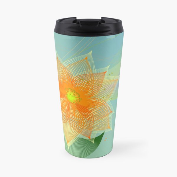 Fancy colorful abstract flower Travel Mug