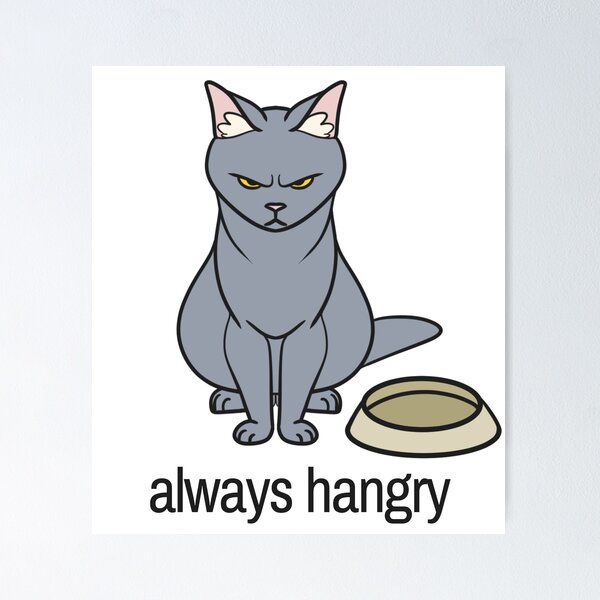 Item preview, Always Hangry Russian Blue Cat Angry Simple Minimalist designed and sold by TaterTittles.