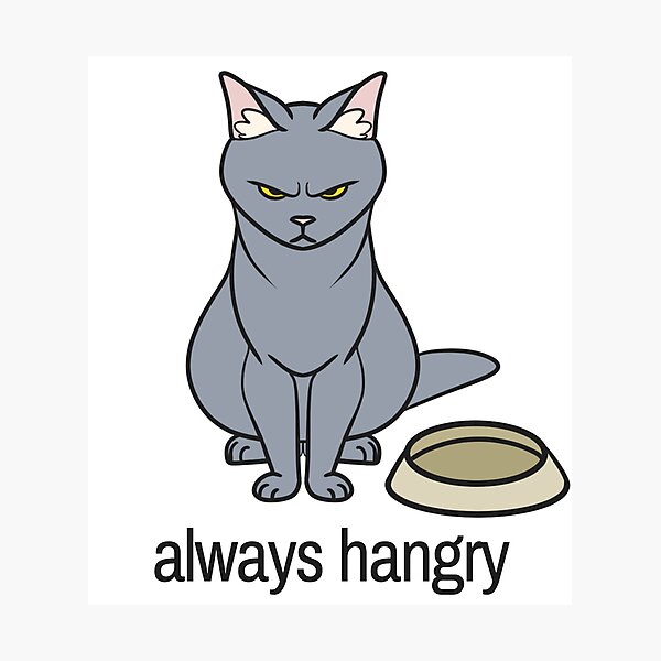 Item preview, Always Hangry Russian Blue Cat Angry Simple Minimalist designed and sold by TaterTittles.