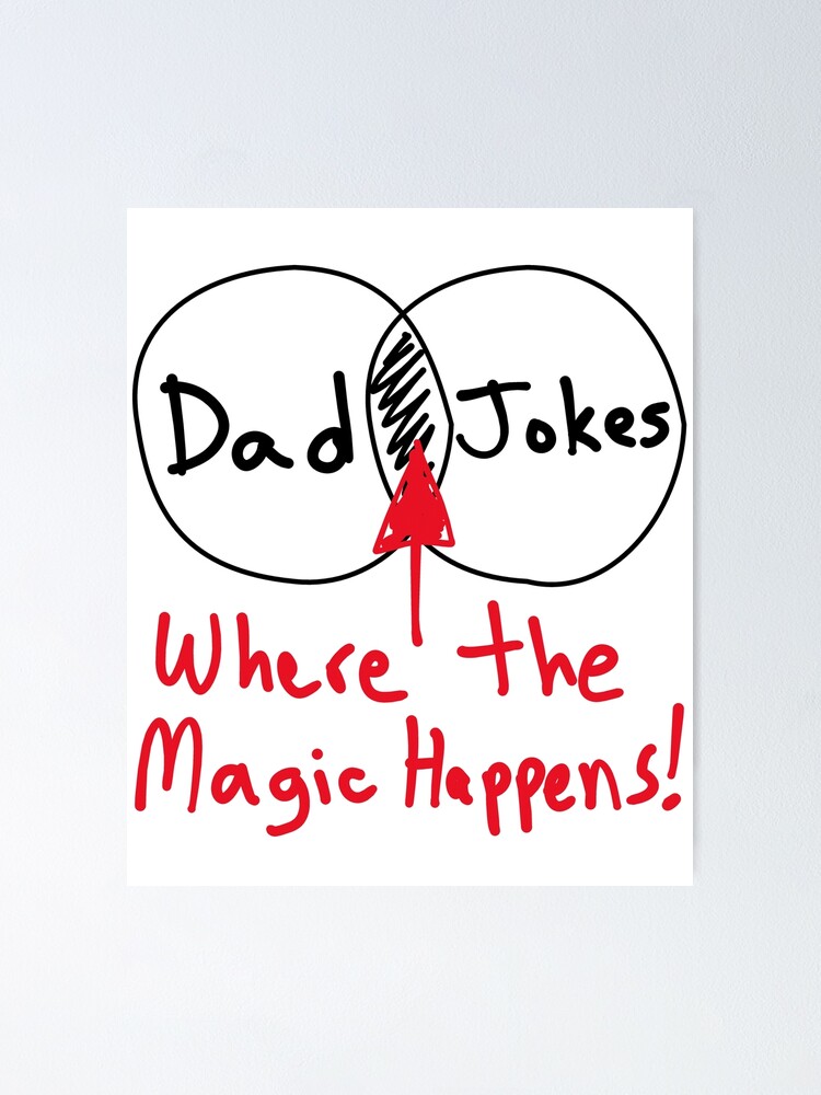 Nerdy Funny Dad Jokes Venn Diagram Where The Magic Happens Father Pun