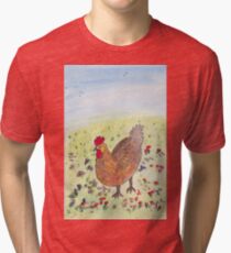 Egg laying Hen Tri-blend T-Shirt
