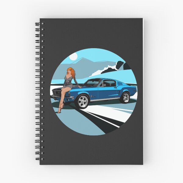 Item preview, Illustration Ford Mustang ice blue - Muscle car - USA designed and sold by SketchNinja.
